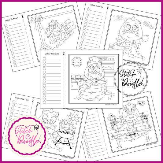 Colouring Book.  Digital Download.  Dragon Dayz.  20 exclusive designs