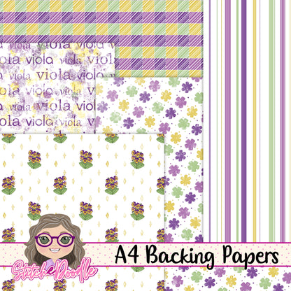 Paintbox Petals Viola - 36 Piece Paper Craft Kit - Digital