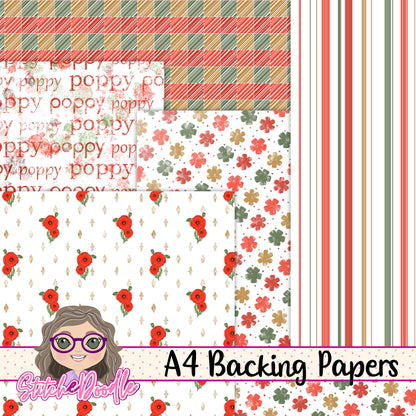 Paintbox Petals Poppy - 36 Piece Paper Craft Kit - Digital