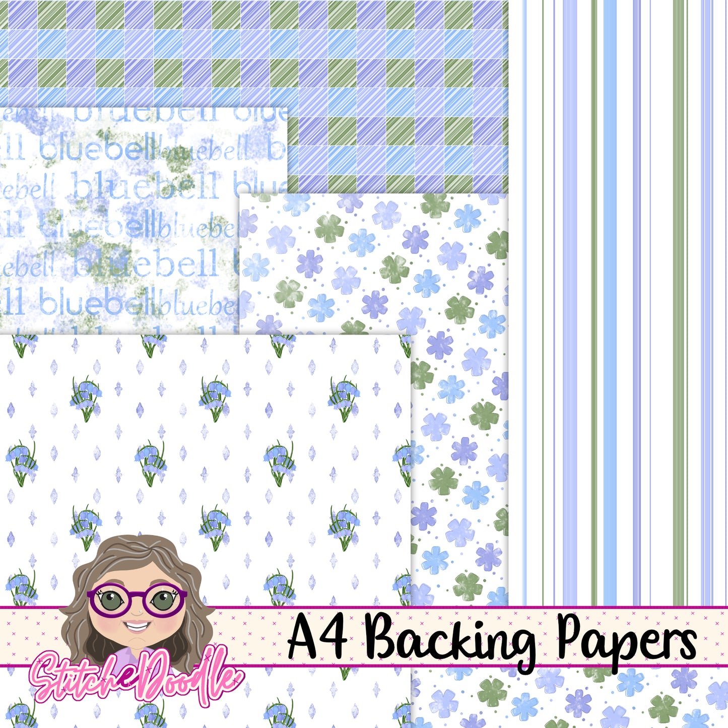 Paintbox Petals Bluebell - 36 Piece Paper Craft Kit - Digital