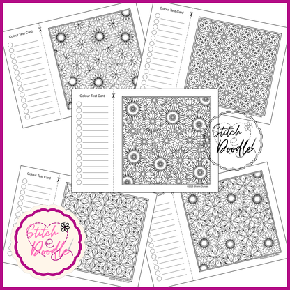 Colouring Book.  Digital Download.  Flora Doodles.  20 exclusive designs