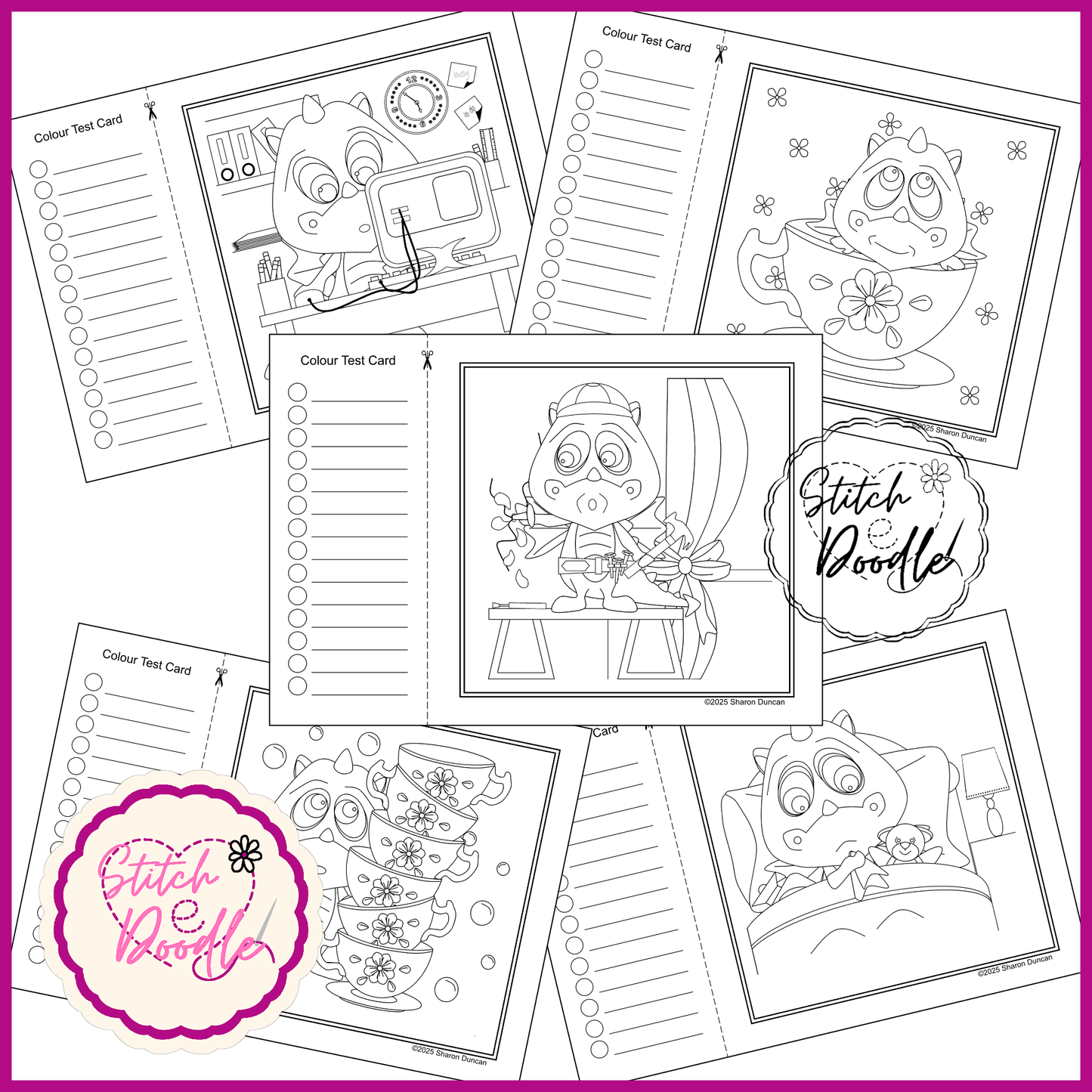 Colouring Book.  Digital Download.  Dragon Dayz.  20 exclusive designs