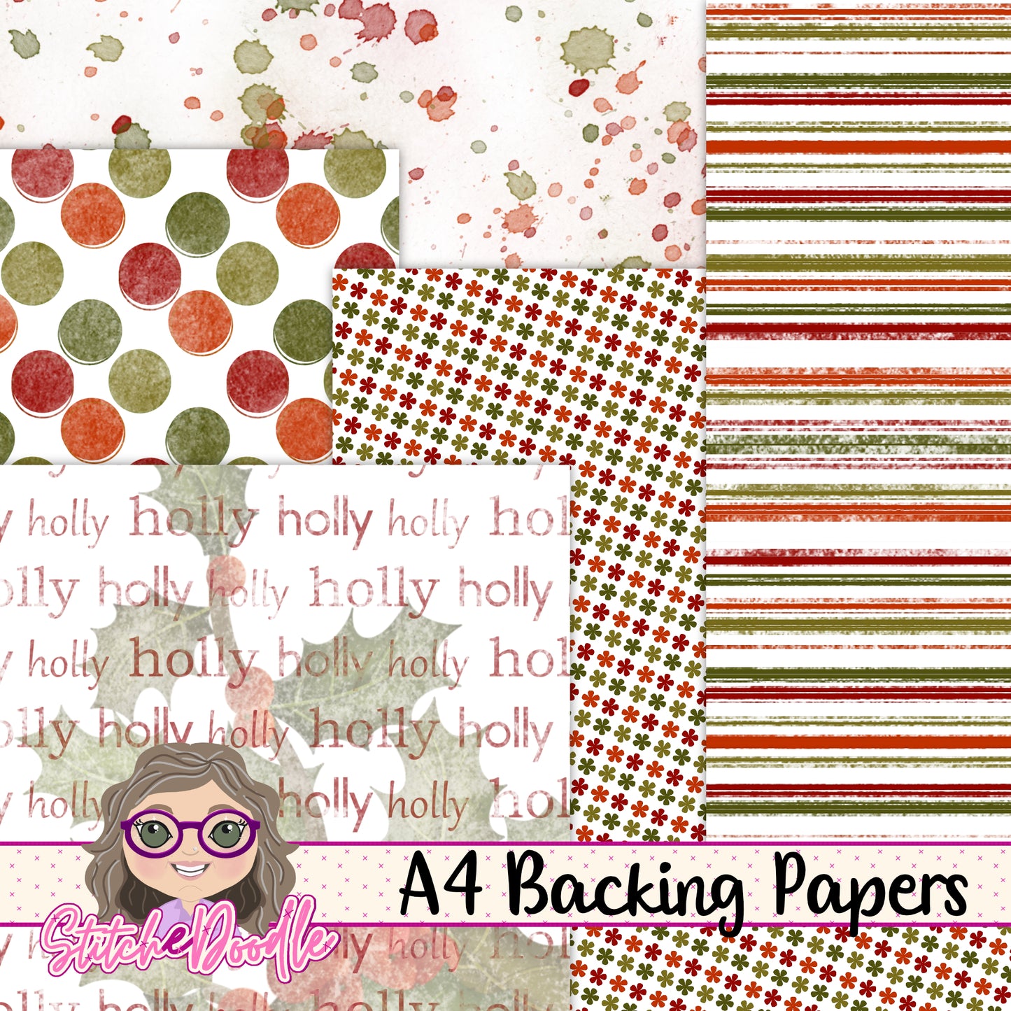 Paintbox Petals Holly - 36 Piece Paper Craft Kit - Digital