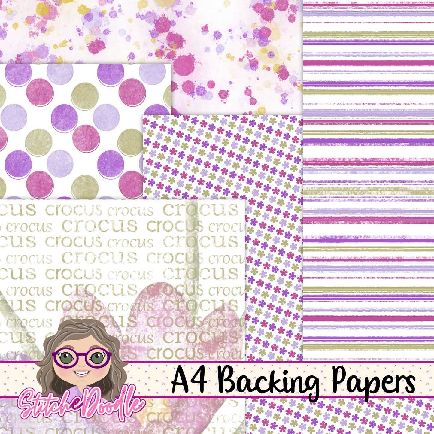 Paintbox Petals Crocus - 36 Piece Paper Craft Kit - Digital