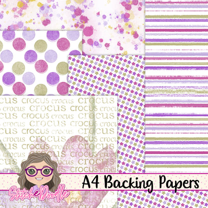 Paintbox Petals Crocus - 36 Piece Paper Craft Kit - Digital