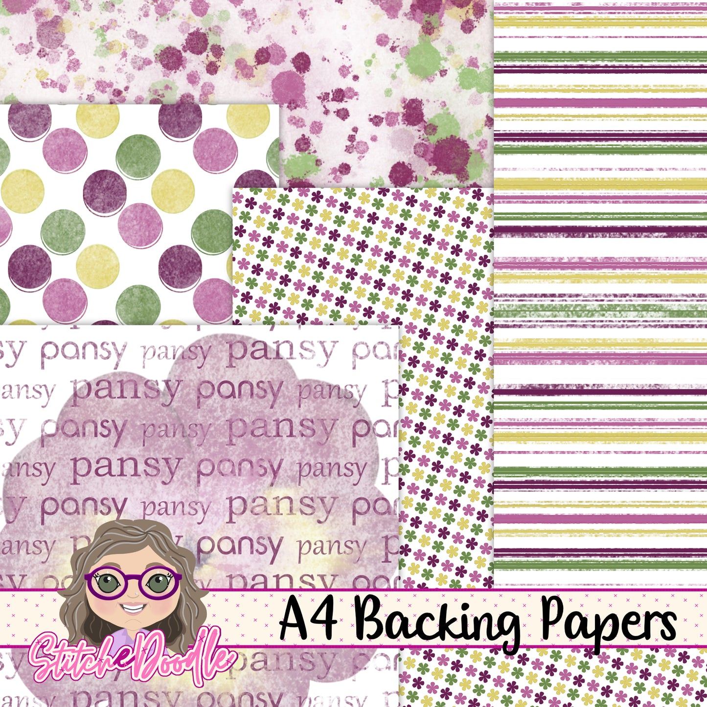 Paintbox Petals Pansy - 36 Piece Paper Craft Kit - Digital