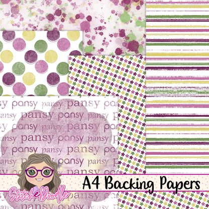 Paintbox Petals Pansy - 36 Piece Paper Craft Kit - Digital