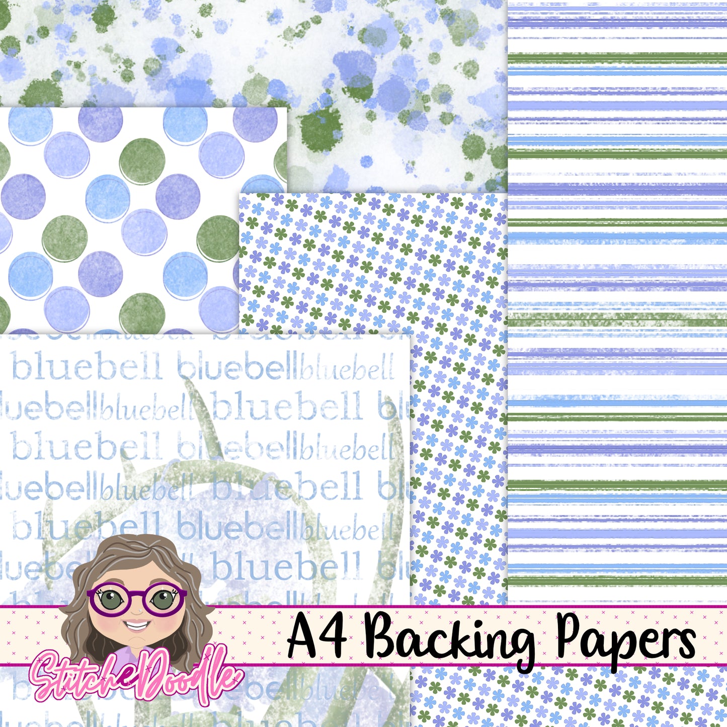 Paintbox Petals Bluebell - 36 Piece Paper Craft Kit - Digital