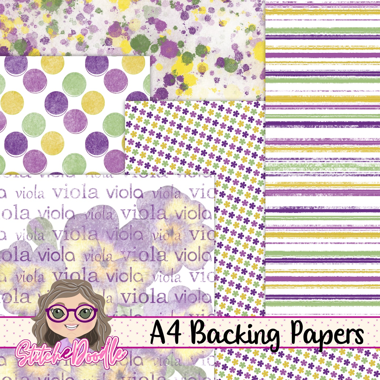 Paintbox Petals Viola - 36 Piece Paper Craft Kit - Digital