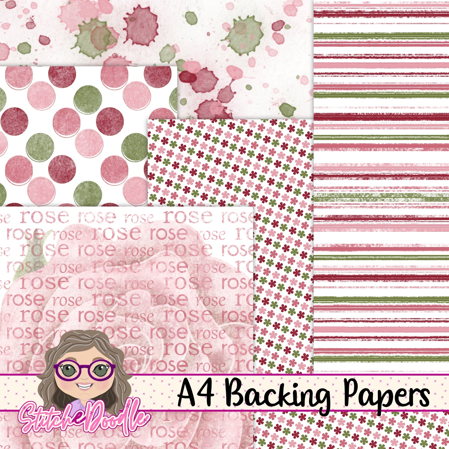 Paintbox Petals Rose - 36 Piece Paper Craft Kit - Digital