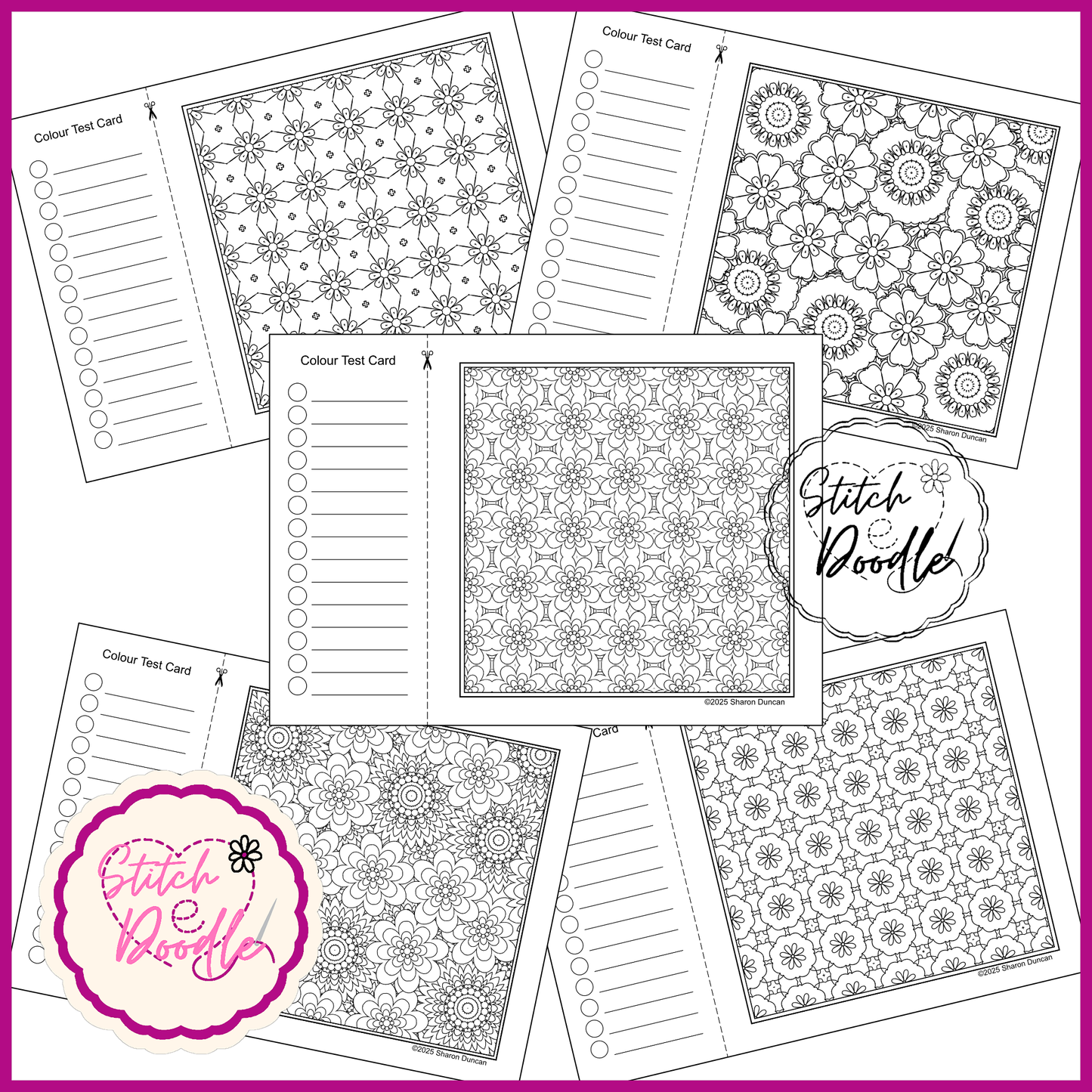 Colouring Book.  Digital Download.  Flora Doodles.  20 exclusive designs
