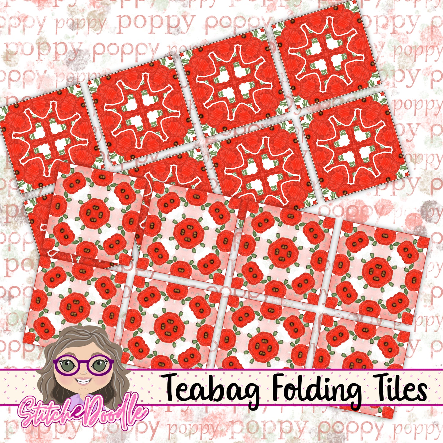 Paintbox Petals Poppy - 36 Piece Paper Craft Kit - Digital