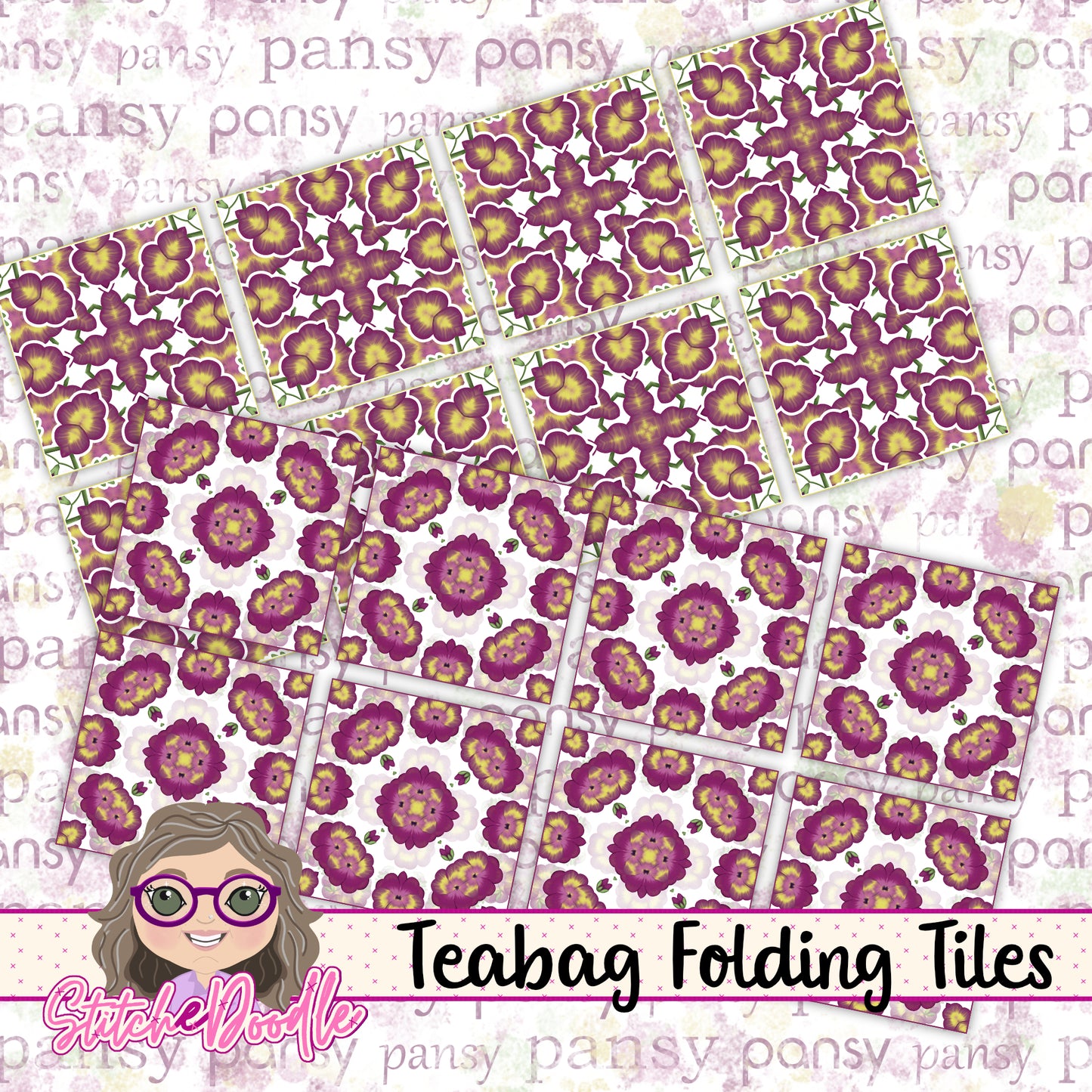 Paintbox Petals Pansy - 36 Piece Paper Craft Kit - Digital