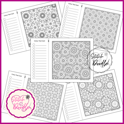 Colouring Book.  Digital Download.  Flora Doodles.  20 exclusive designs