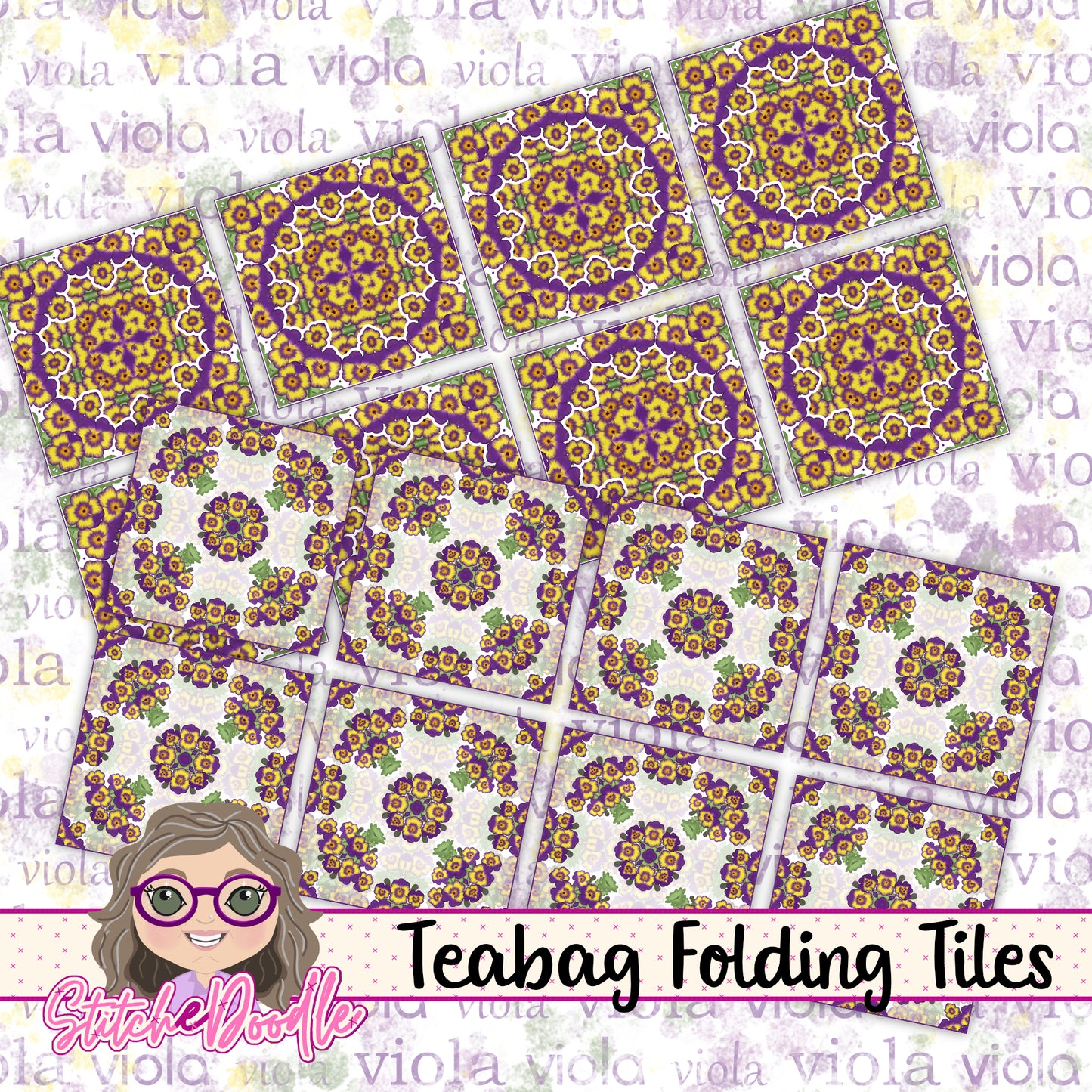 Paintbox Petals Viola - 36 Piece Paper Craft Kit - Digital
