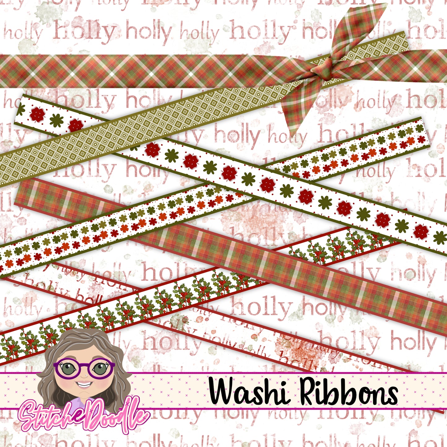 Paintbox Petals Holly - 36 Piece Paper Craft Kit - Digital