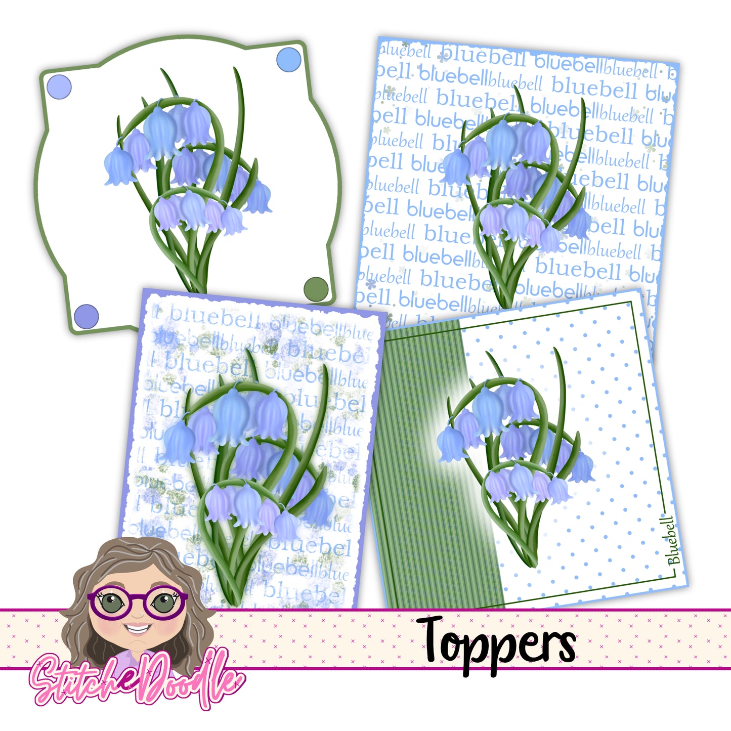 Paintbox Petals Bluebell - 36 Piece Paper Craft Kit - Digital