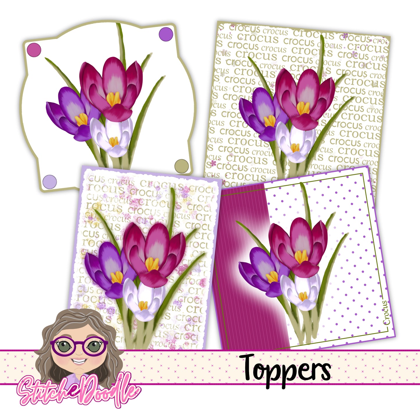 Paintbox Petals Crocus - 36 Piece Paper Craft Kit - Digital