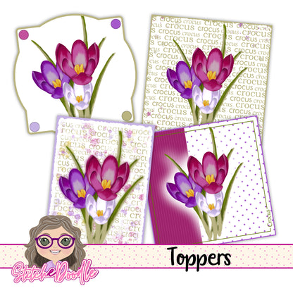 Paintbox Petals Crocus - 36 Piece Paper Craft Kit - Digital