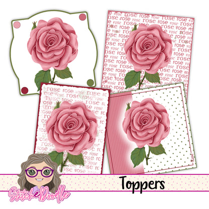 Paintbox Petals Rose - 36 Piece Paper Craft Kit - Digital