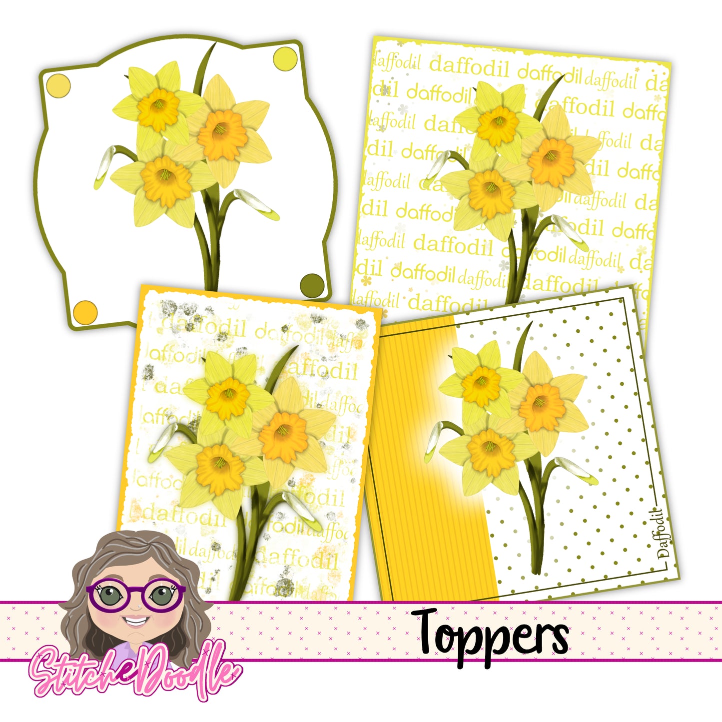 Paintbox Petals Daffodil - 36 Piece Paper Craft Kit - Digital