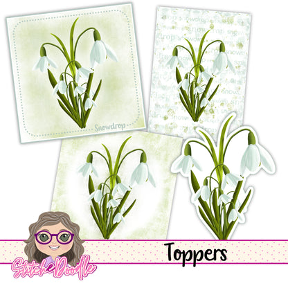 Paintbox Petals Snowdrop - 36 Piece Paper Craft Kit - Digital