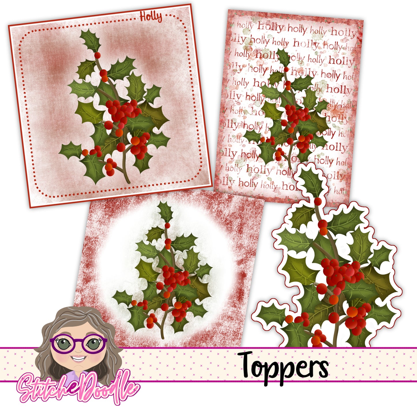 Paintbox Petals Holly - 36 Piece Paper Craft Kit - Digital