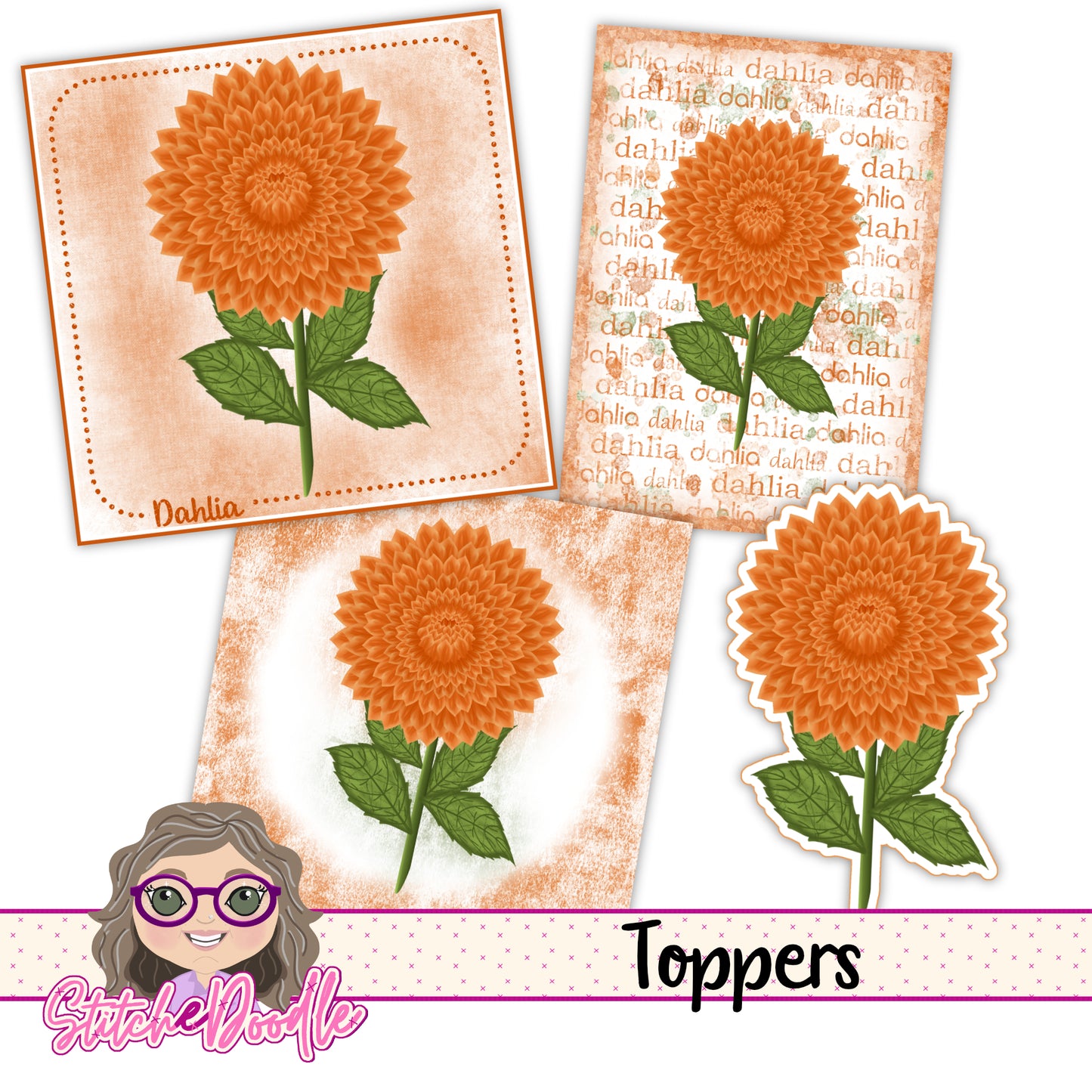 Paintbox Petals Dahlia - 36 Piece Paper Craft Kit - Digital
