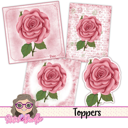 Paintbox Petals Rose - 36 Piece Paper Craft Kit - Digital