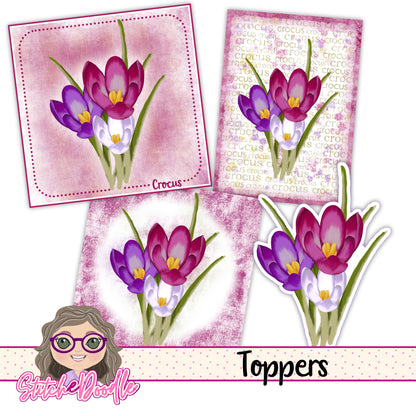 Paintbox Petals Crocus - 36 Piece Paper Craft Kit - Digital