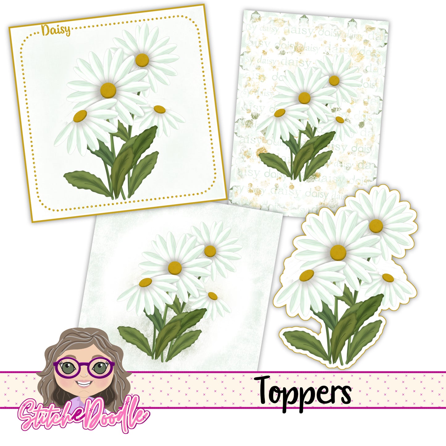 Paintbox Petals Daisy - 36 Piece Paper Craft Kit - Digital