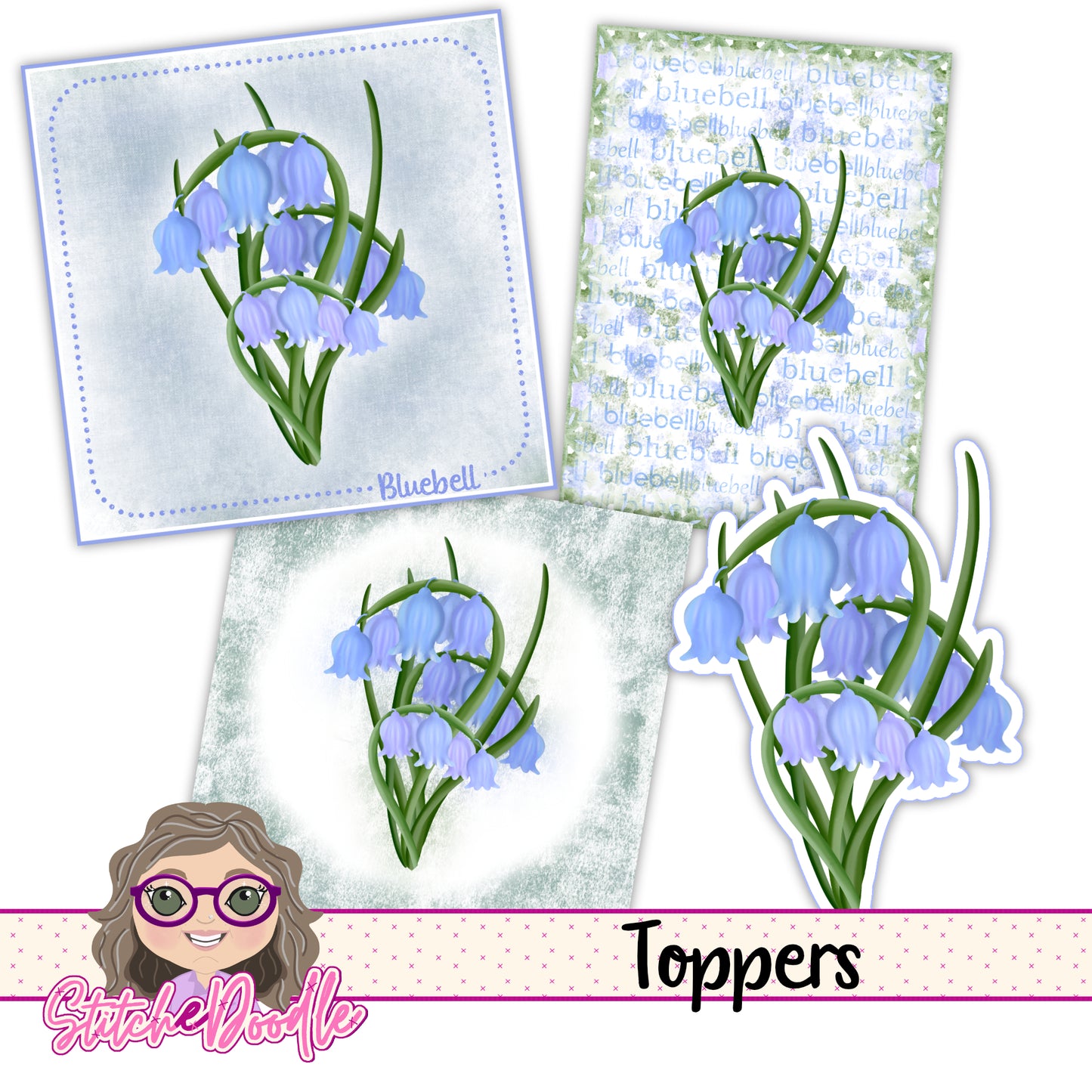 Paintbox Petals Bluebell - 36 Piece Paper Craft Kit - Digital