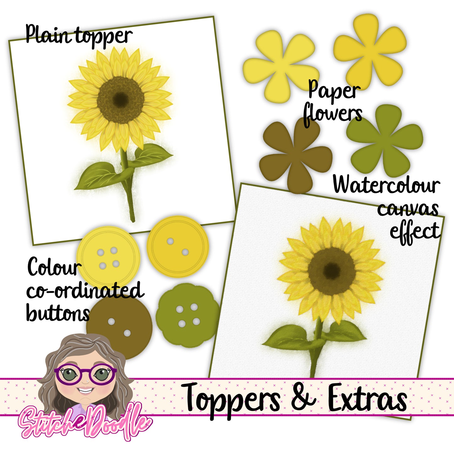 Paintbox Petals Sunflower - 36 Piece Paper Craft Kit - Digital