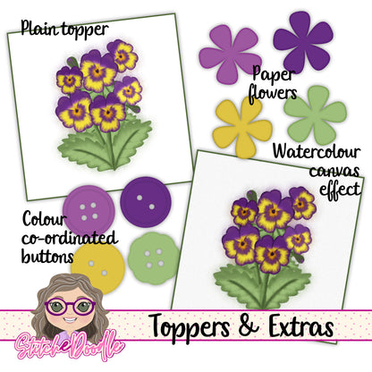 Paintbox Petals Viola - 36 Piece Paper Craft Kit - Digital