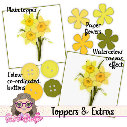 Paintbox Petals Daffodil - 36 Piece Paper Craft Kit - Digital
