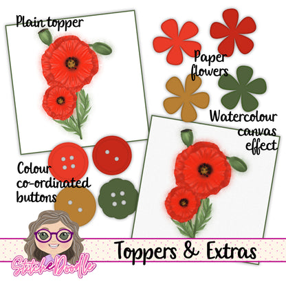Paintbox Petals Poppy - 36 Piece Paper Craft Kit - Digital