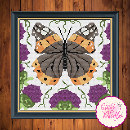 Cross Stitch Chart - Butterfly and Thistle - Digital Download