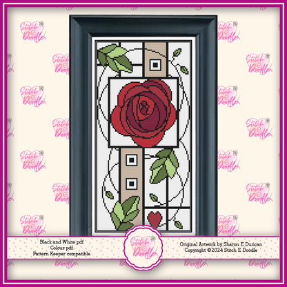 Nouveau Rose Cross Stitch Bundle.  Save £££'s.  4 Charts.  DIGITAL DOWNLOAD