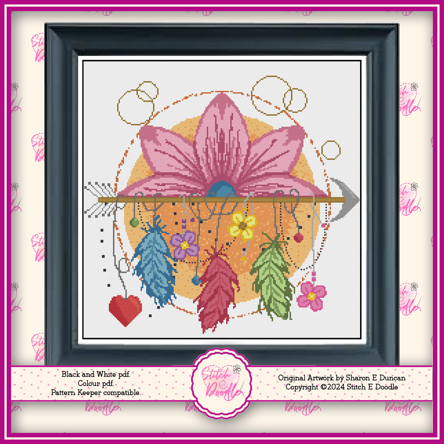 Lotus Feather Dreamcatcher - Digital Download