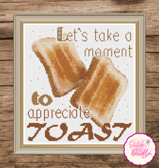 Cross Stitch Chart - Just Toast - Digital Download