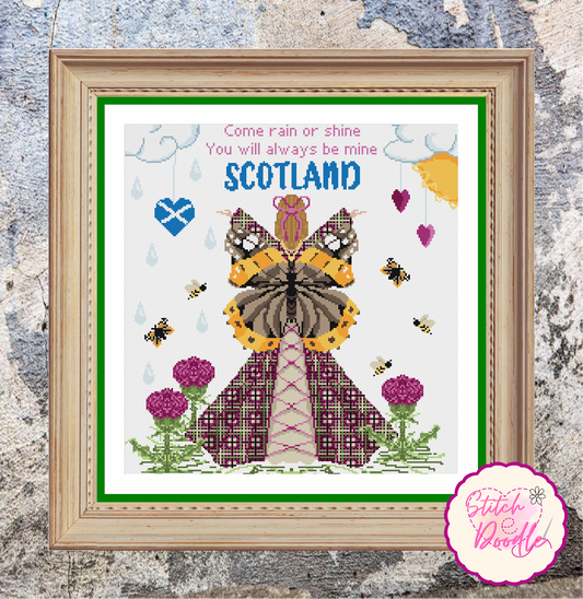 Cross Stitch Chart - Scottish Maiden - Digital Download