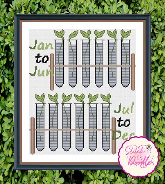 Cross Stitch Chart - Test Tube Temperature Chart - Digital Download