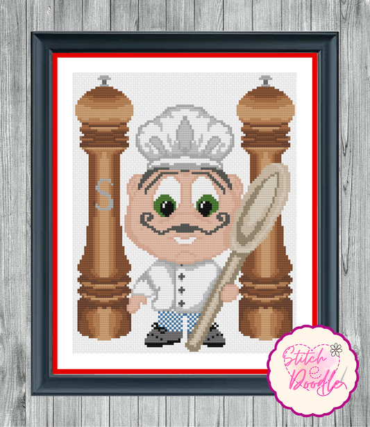 Cross Stitch Chart - Dinky Dudes - Little Chef - Digital Download