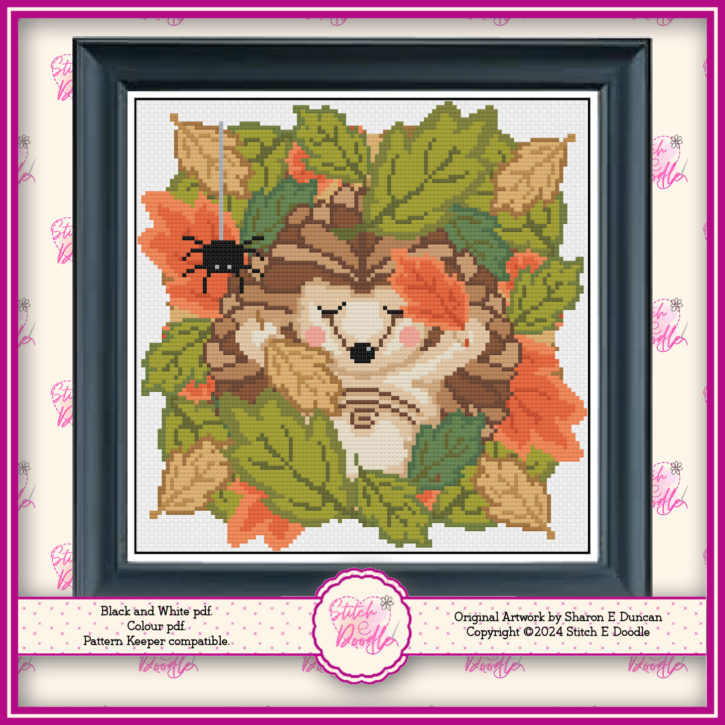 Cute Hedgehog Cross Stitch bundle - Spring and Autumn - Pattern Keeper compatible