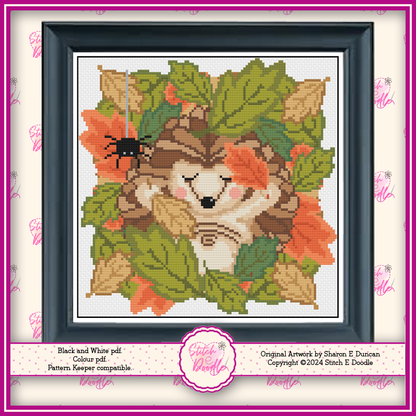 Cute Hedgehog Cross Stitch bundle - Spring and Autumn - Pattern Keeper compatible