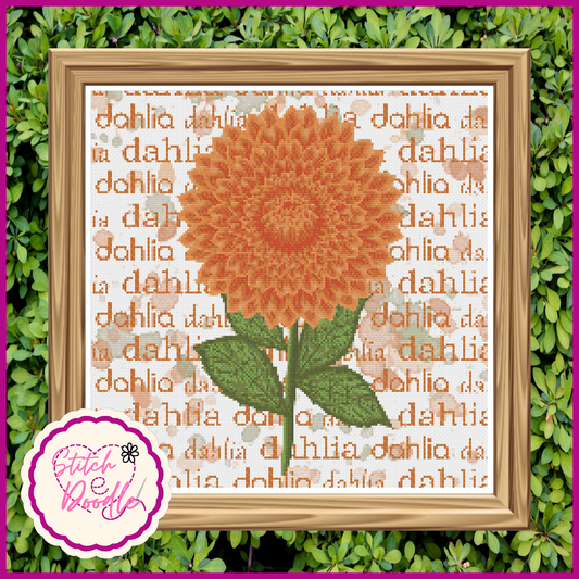 Cross Stitch Chart - Paintbox Petals Dahlia - Digital Download