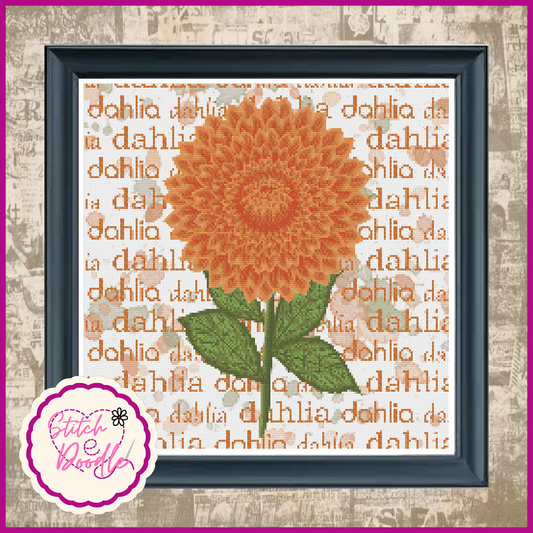 Cross Stitch Chart - Paintbox Petals Dahlia - Digital Download