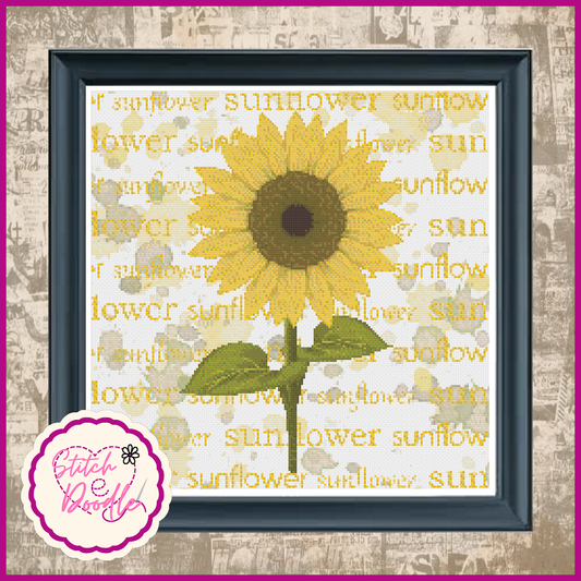 Cross Stitch Chart - Paintbox Petals Sunflower - Digital Download