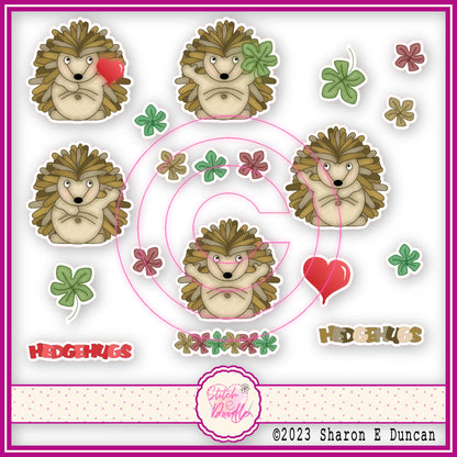 HEDGEHUGS Glossy Vinyl Sticker Packs. 19 stickers per pack. Cute, Fun and Durable. Decorate journals, planners & more..