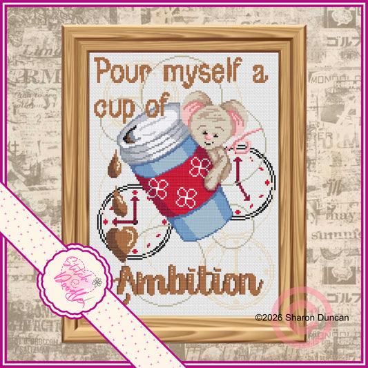 Cross Stitch Chart - Cup of Ambition - Movie Inspired - Digital Download